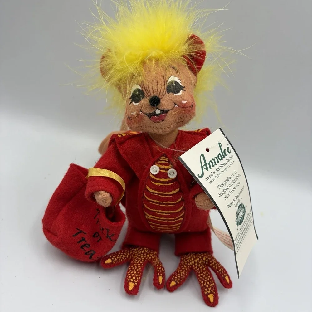 Annalee Trick or Treat Dragon Mouse Doll With Hard Mask Halloween 2005 Rare HTF